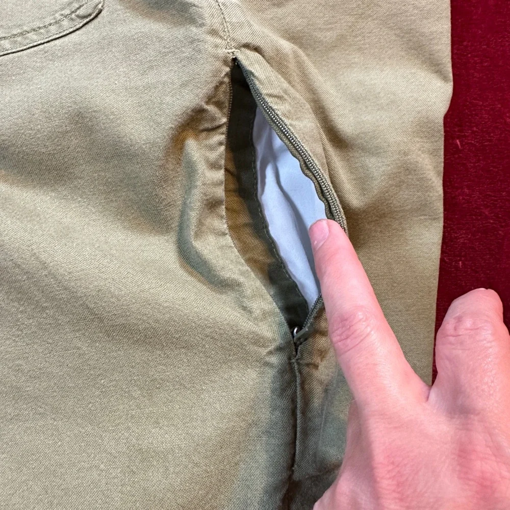 The North Face Mens 38 Regular Olive Green‎ Khaki Outdoor Hiking Stretch Pants